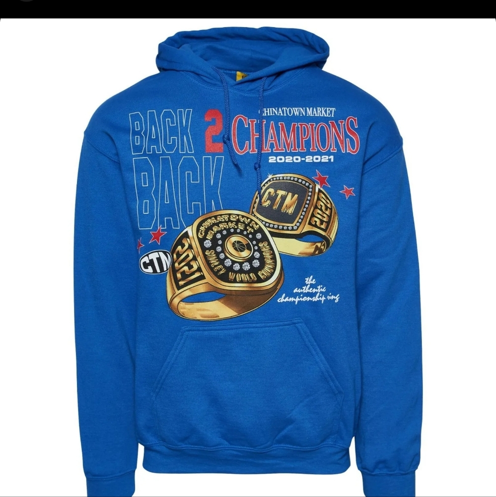 Chinatown Market Men's Size M B2B Champs Hoodie Blue